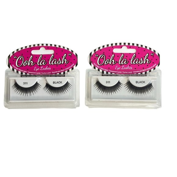 Ooh la lash Eyelashes 311 Black 2 Packs 2 Sets Reusable False Eyelashes - Picture 9 of 10